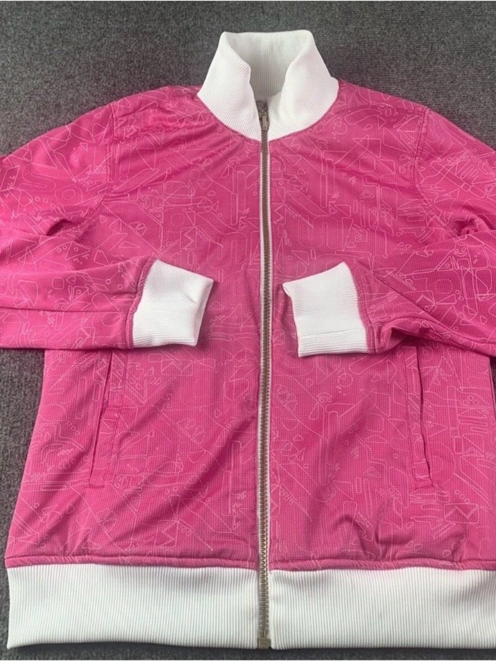 Adidas Womens Full Zip Reversible Bomber Jacket Size S Pink/White - Picture 7 of 7